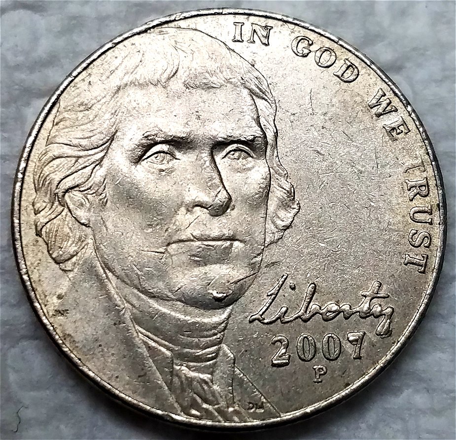 2007-P-Jefferson-Nickel-Unusual-Die-Chip-Locations-On-Obverse?